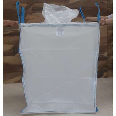 Tubular 1.5 Ton Fibc Bulk Bags Cross Corner 4 Loops Uncoated 1 Tonne Bulk Big Bags